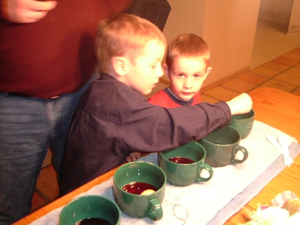 Decorating Easter eggs